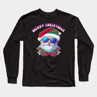 cute Santa Claus in sunglasses Long Sleeve T-Shirt